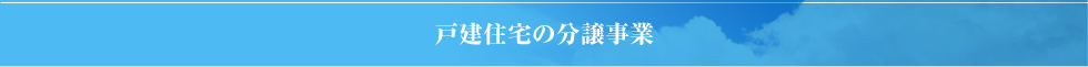 戸建住宅の分譲事業